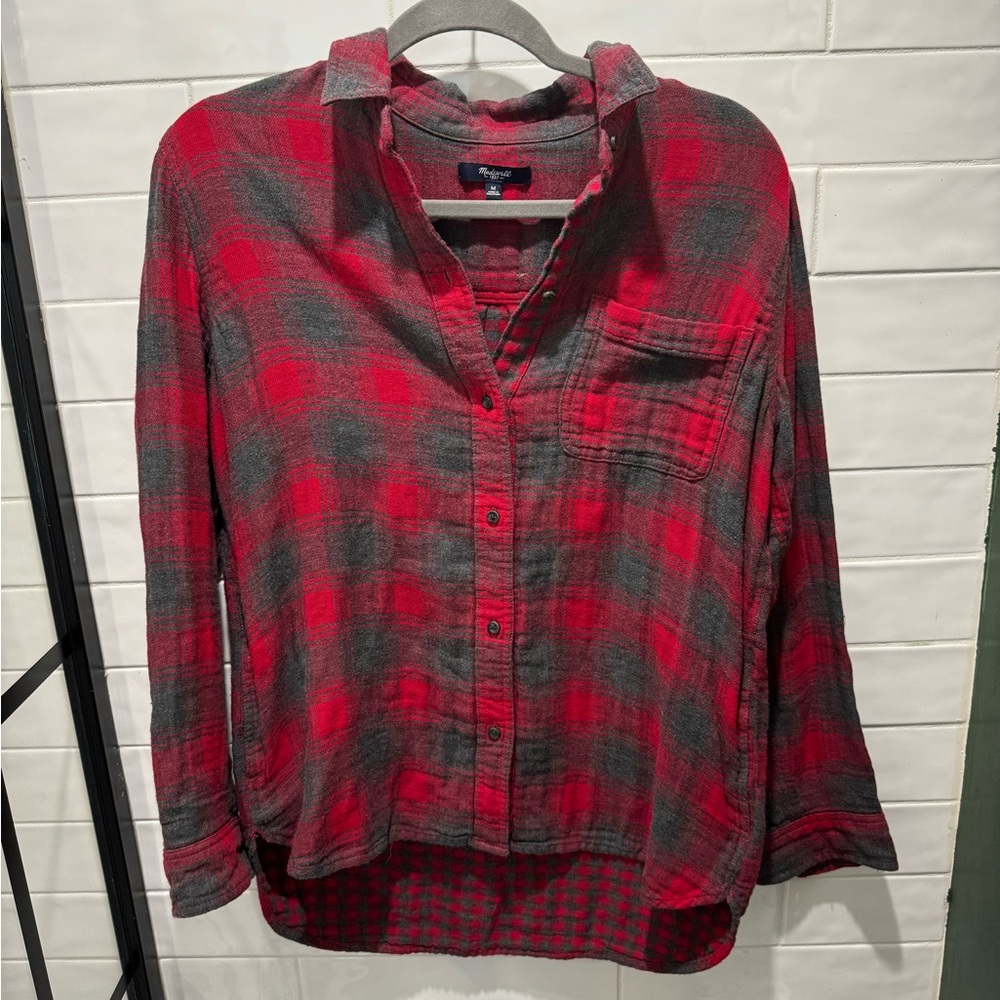 Madewell flannel buffalo check red comfy for fall size medium